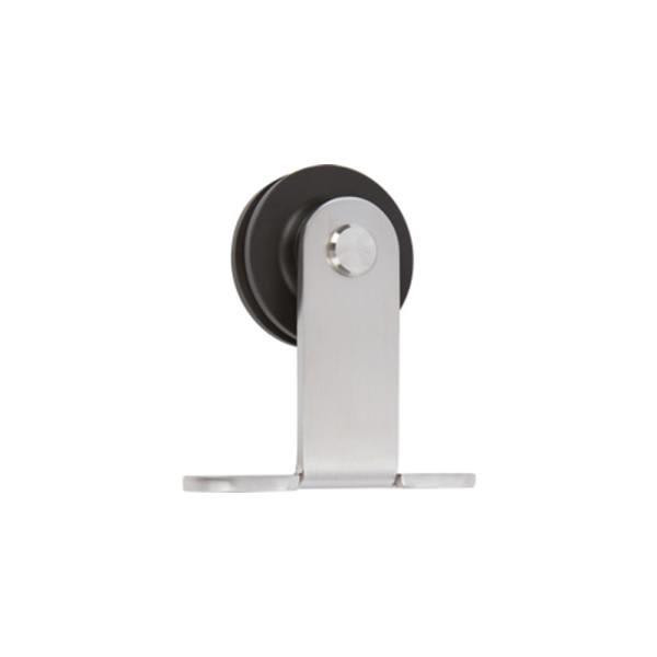 Delaney Hardware Barn Door 3000 Series 6ft Brushed Steel, Low Profile Top Mount