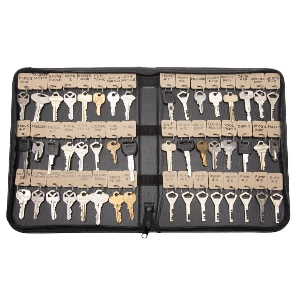 Key Systems Vel-Key Portable Key Case, 48 Tags, Zipper Case