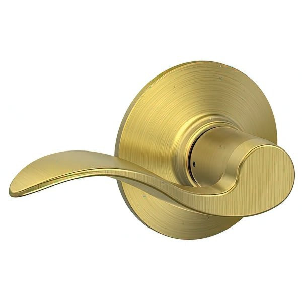 Schlage F-Series Lock F10 Passage Accent Lever Style N Bright Brass