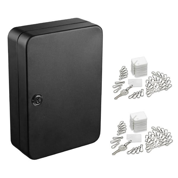 Adir Office 48-Key Steel Cabinet W/Key Lock Black W/100 Key Tags