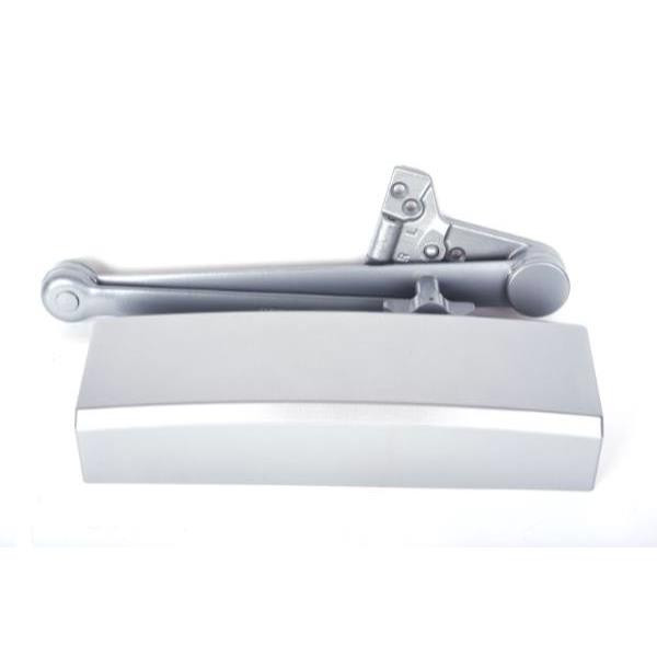 Lcn Surface Door Closer, Spring-Stop Arm, Aluminum/689 Finish, 25 Year Warranty
