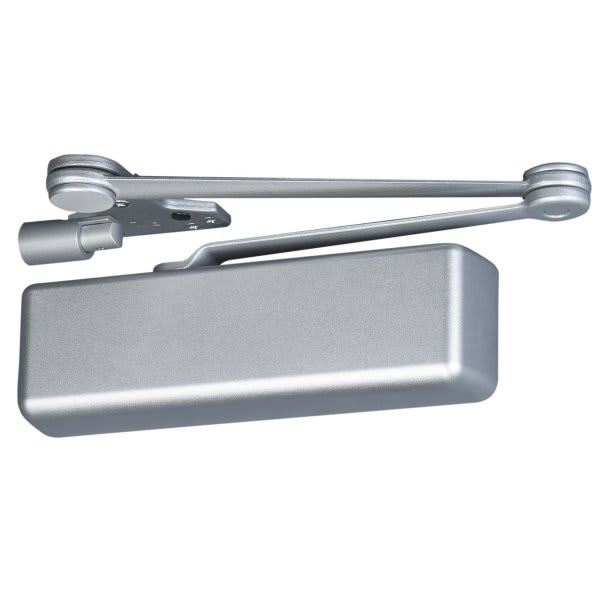 Accentra Door Closer, Cast Iron, Satin Chrome Finish, Hold Open