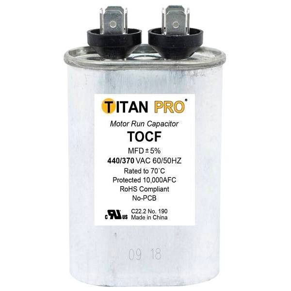 Packard Titan Pro Run Capacitor 20 Mfd 440/370 Volt Oval, Box Of 10
