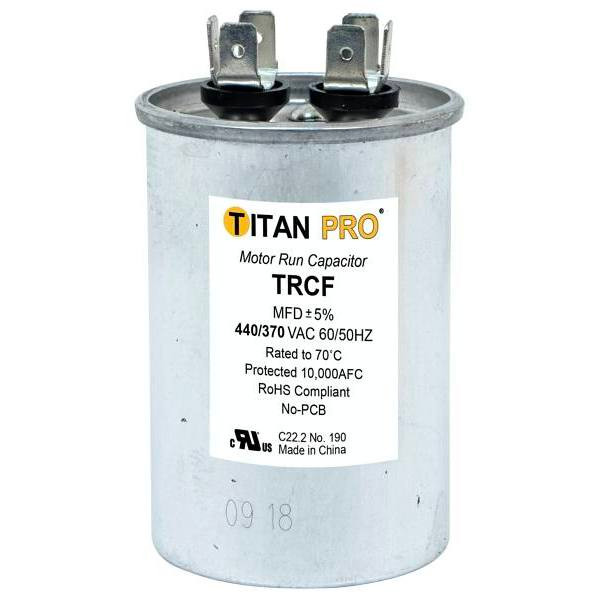 Packard Titan Pro Run Capacitor 25 Mfd 440/370 Volt Round, Box Of 10