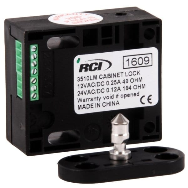 Rutherford Controls Black Electromechanical Cabinet Lock With Latch Monitor