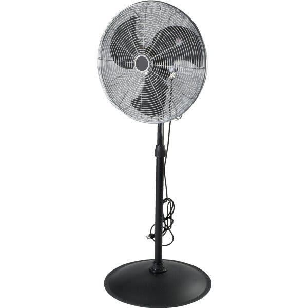 20" High Velocity Oscillating Pedestal Fan, 3-Speed, Chrome, Black Blades