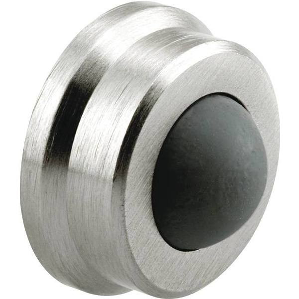 1 In. O.d. Wall Stop Cast Brass W/ Rubber Bumper (Brushed Chrome)