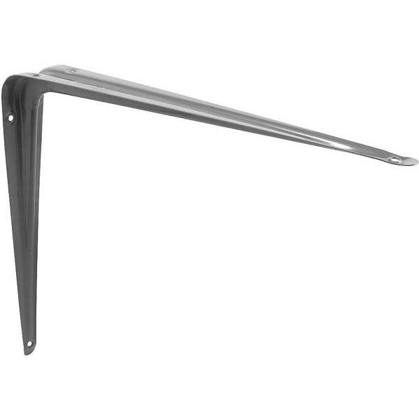 12 In. X 14 In. Stamped Steel Shelf Brackets,gray, Package Of 2