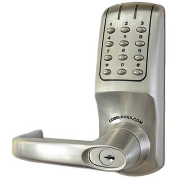 Codelocks Electronic Keypad Door Lever, Brushed Steel