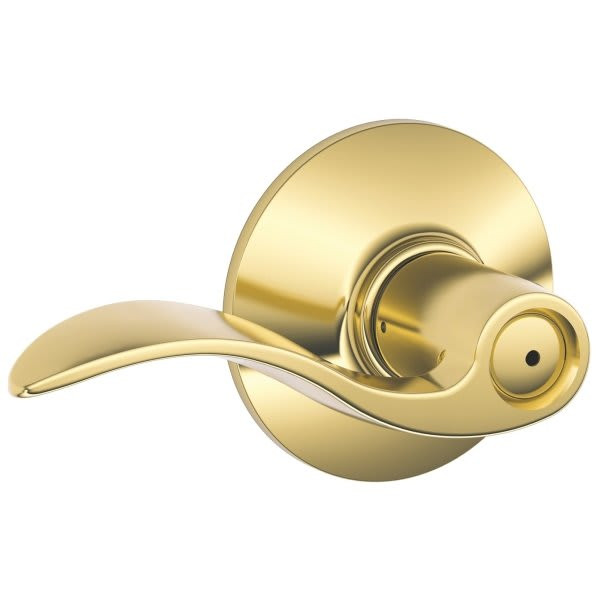 Schlage F-Series Lock F40 Privacy Lever Accent Lever (Bright Brass)