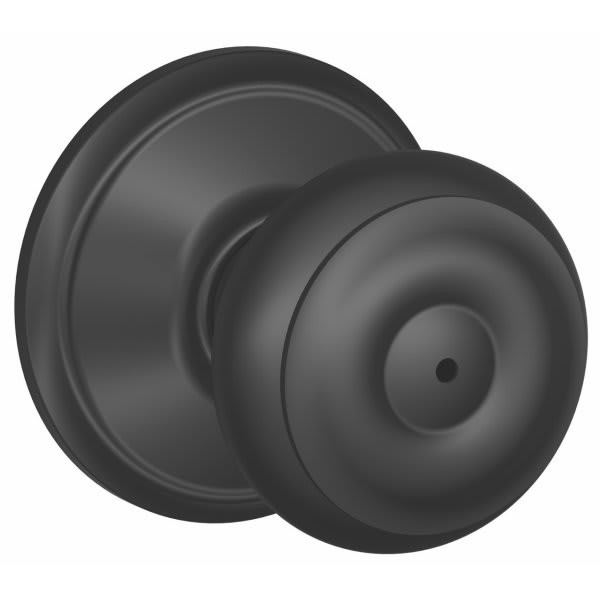 Schlage F-Series Lock F40 Privacy Georgian Knob (Matte Black)