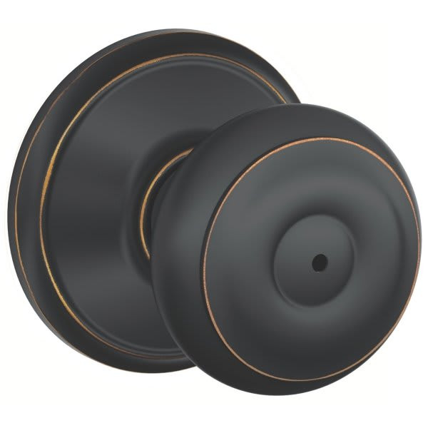 Schlage F-Series Lock F40 Privacy Georgian Knob (Aged Bronze)