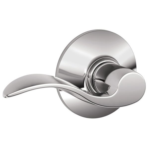 Schlage F-Series Lock F10 Passage Accent Lever Style (Bright Chrome)