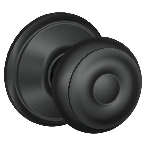 Schlage F-Series Lock F10 Passage Georgian Knob (Matte Black)