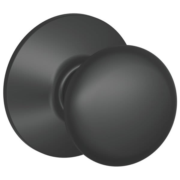 Schlage F-Series Lock F10 Passage Plymouth Knob Style (Matte Black)