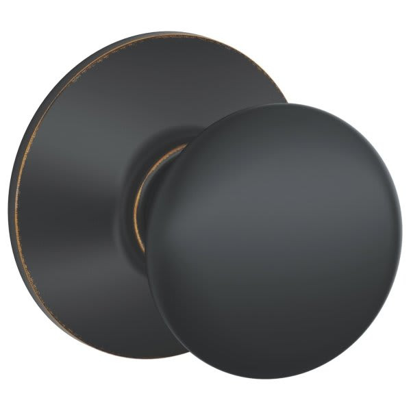 Schlage F-Series Lock F10 Passage Plymouth Knob Style (Aged Bronze)