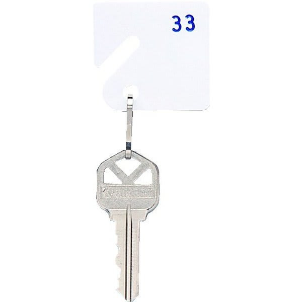 Slotted Numbered 21-40 Key Tag (20-Pack) (White)