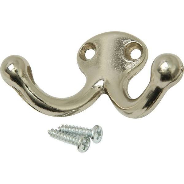 Ives Double Wardrobe Hook (Bright Nickel)