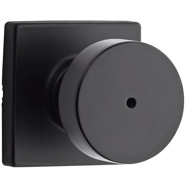 Kwikset Pismo Matte Black Bed/Bath Privacy Door Knob