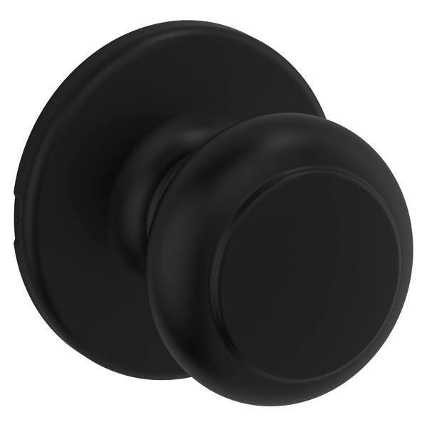 Kwikset Cove Matte Black Hall/Closet Passage Door Knob