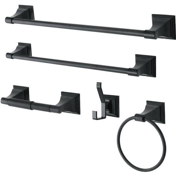 Kingston Brass Monarch 5-Piece Bathroom Accessory Set (Black)