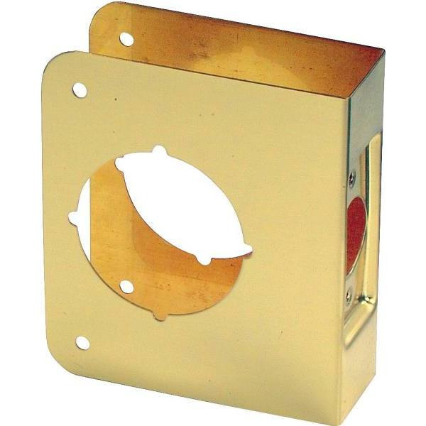 Don-Jo 4" X 4-1/2", Door Reinforcer, Polished Brass