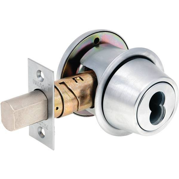 Falcon Adjustable Backset Ic Single Cylinder Deadbolt, Satin Chrome