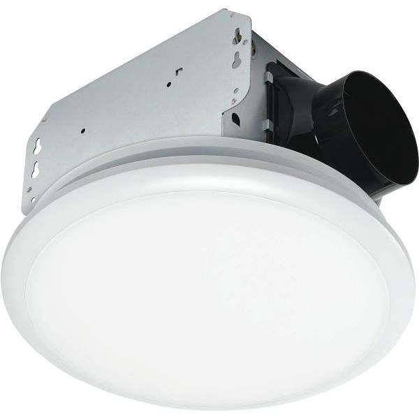 Homewerks 50 CFM Light And Fit Ceiling Mount Bathroom Exhaust Fan With LED Light