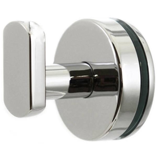 Preferred Bath Anello Single Glass Mount Robe Hook Polished Chrome