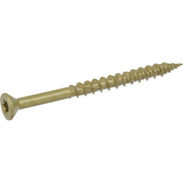 Star Drive #10 X 2-1/2 In.flat Head Exterior Screw, Bronze, Package Of 105