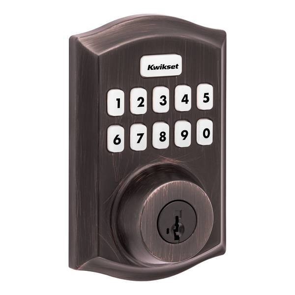 Kwikset Home Connect 620 Venetian Bronze Single Cylinder Keyless Entry Electronic Smart Deadbolt With Smartkey Security