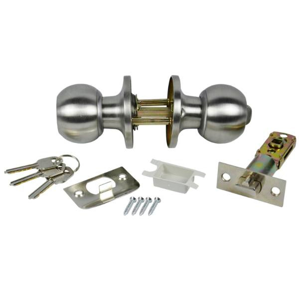 Danco Entrance Keyed Door Knob Lock Set For Mobile Homes (Brushed-Nickel)