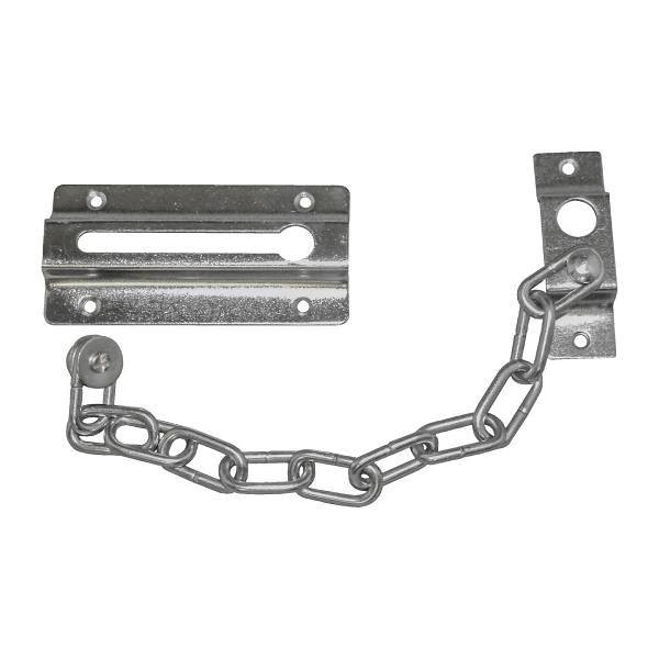 Prime-Line Chain Door Lock, 3-5/16 In., Extruded Brass, Satin Nickel-Plated, 6 In. Chain