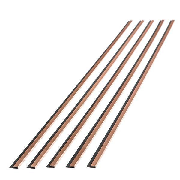 Fasade 47" Vinyl J Trim, Polished Copper, Package Of 5