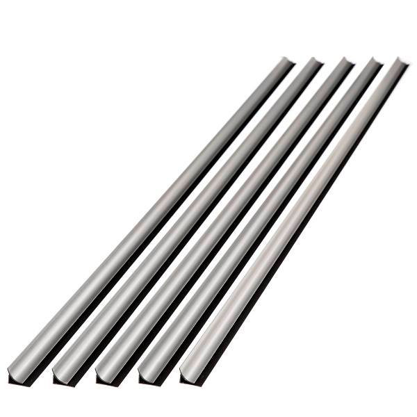 Fasade 47" Vinyl Large Profile Inside Corner Trim, Brush Aluminum, Package Of 5