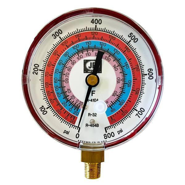 JB Industries Pressure Gauge For R32/R454b/R410a - 3" Illuminating