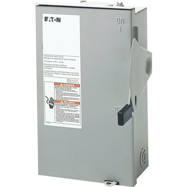 Eaton 30 Amp, 3 Pole General Duty Fusible Outdoor Safety Switch