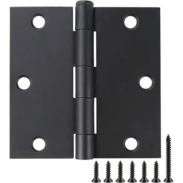 Global Door Controls 3.5 In. X 3.5 In. Plain Mortise Hinge (Matte Black) (2-Pack)
