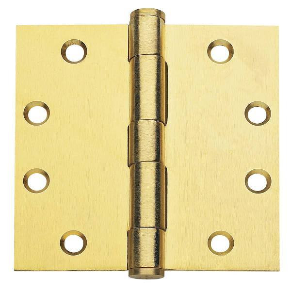 Global Door Controls 4 In. X 4 In. Residential Hinge (Satin Brass) (3-Pack)