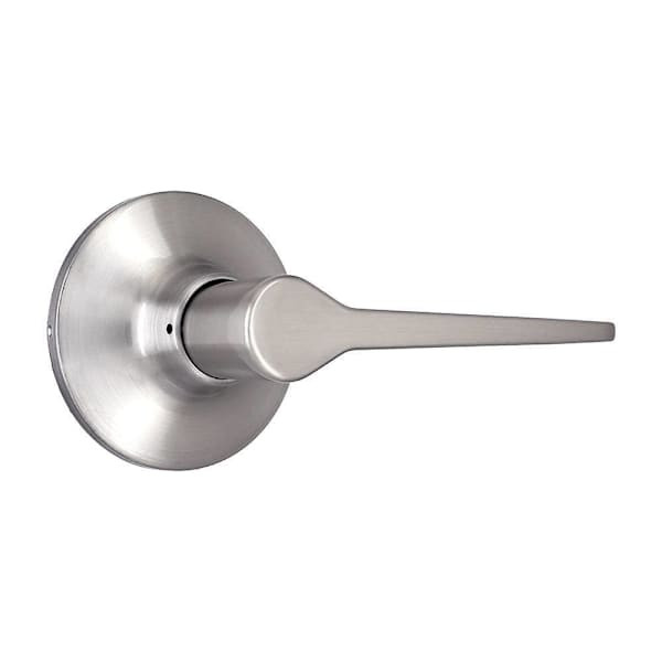 Shield Security Flat Straight Keyless Passage Door Lever In Satin Nickel