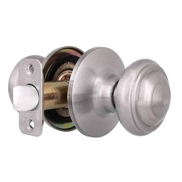 Shield Security Fancy Mushroom Keyless Passage Door Knob In Satin Nickel