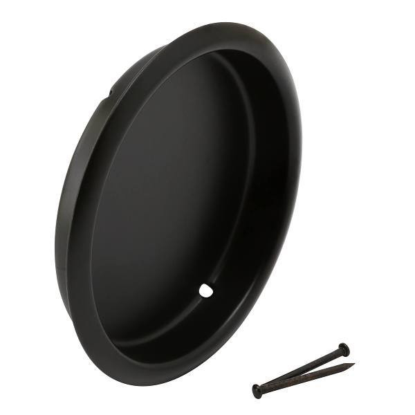Prime-Line Sliding Closet Door Mortise Cup Pull, 2-1/8" Dia., Matte Black
