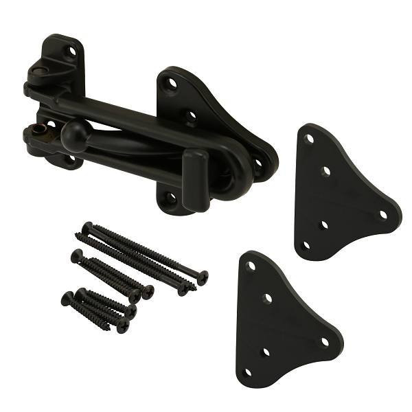 Prime-Line Swing Bar Door Guard With Secondary Lock, Matte Black