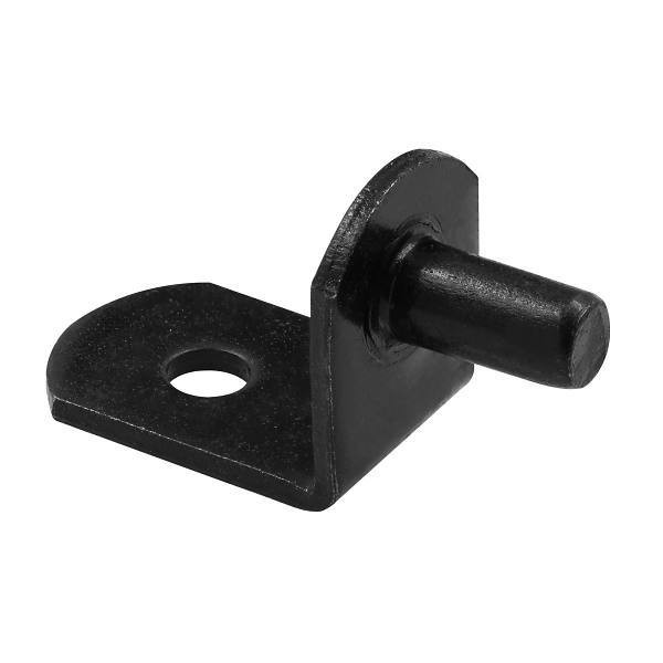 Prime-Line Shelf Support Peg, 5 Mm, Spoon Style, Metal, Matte Black, 8 Pack
