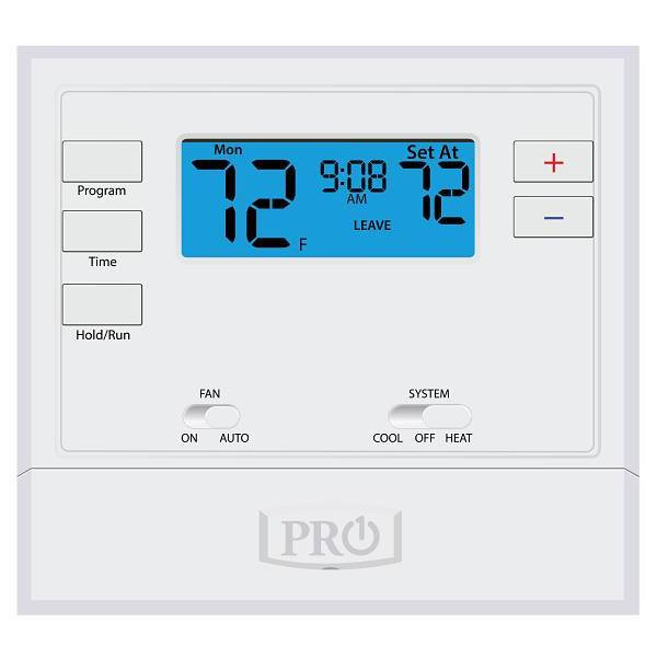 Pro1 Digital Thermostat, Programmable, Single Stage, 1 Heat, 1 Cool