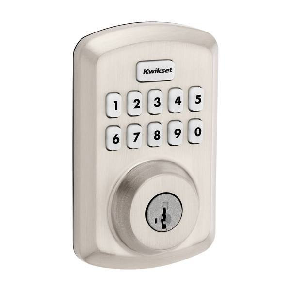 Kwikset 250 Powerbolt Satin Nickel Electronic Deadbolt With Smartkey Security
