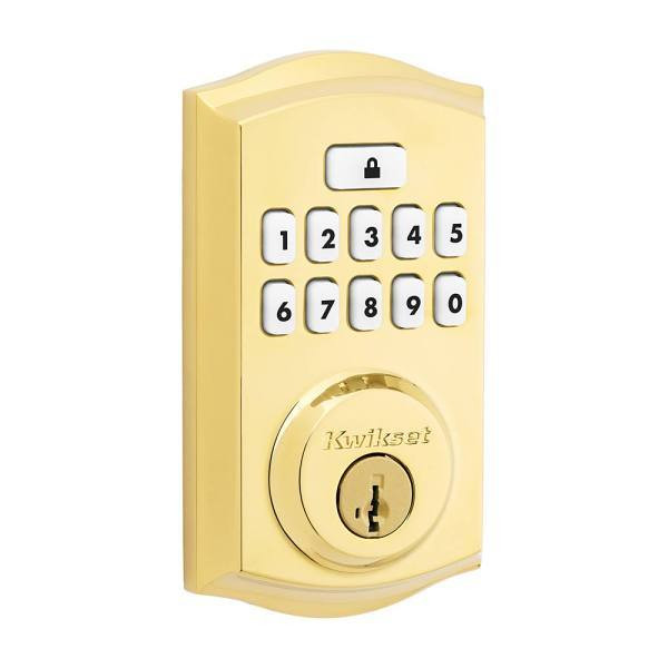 Kwikset 260 Smartcode Polished Brass Electronic Deadbolt With Smartkey Security