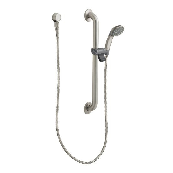 Moen Commercial Classic Brushed Nickel 1.5gpm 24" Slide Bar/Grab Bar Shower