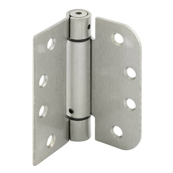 Prime-Line 4" Spring Door Hinge, Commercial, Satin Nickel, Package Of 3