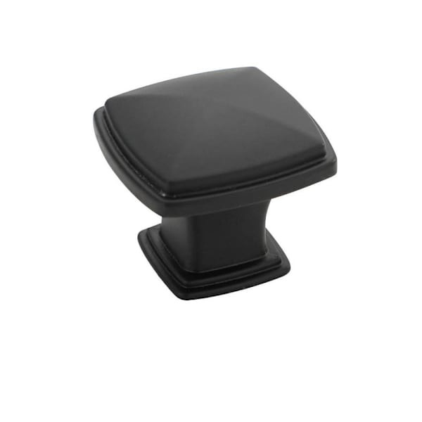 Seasons 1.25 In. Square Matte Black Cabinet Knob, 10-Pack